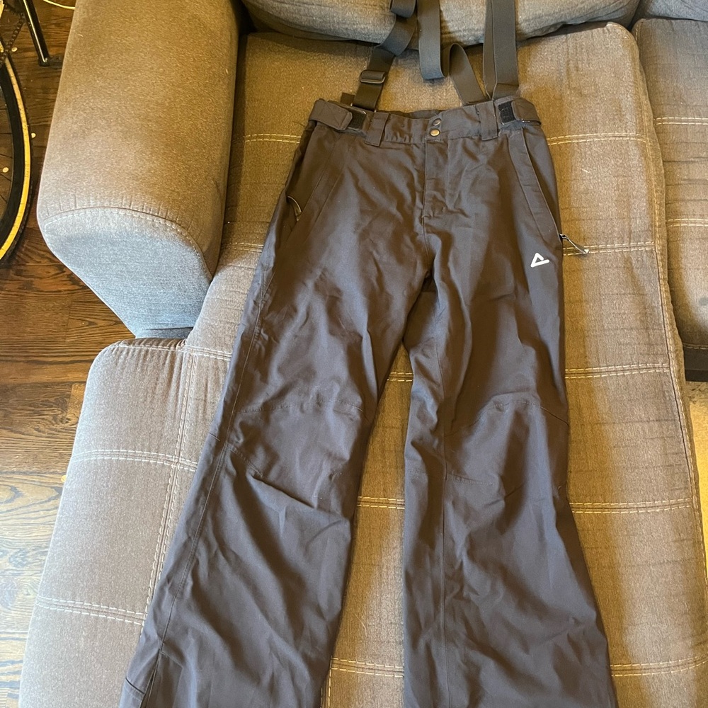 Black Snow Pants with Suspenders